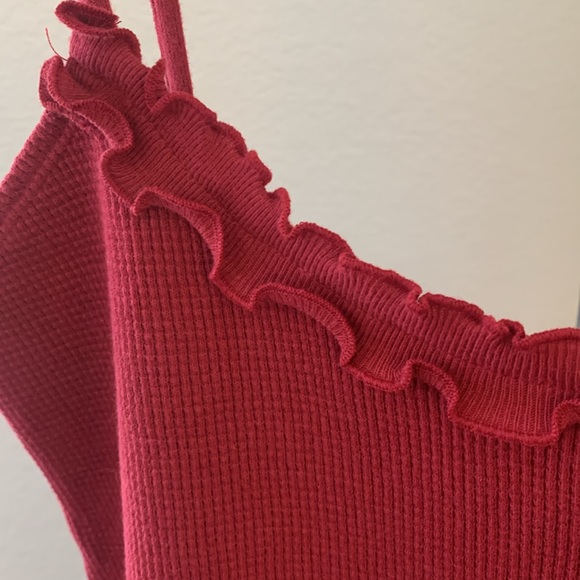 Fitigues NWT bundle of 2 sz L waffle camisole tank tops pink and red - Picture 6 of 11